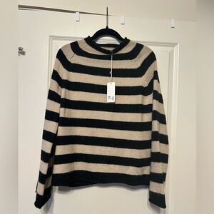 Black and cream striped sweater